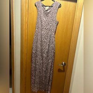 Long Dusty Rose Lace Dress